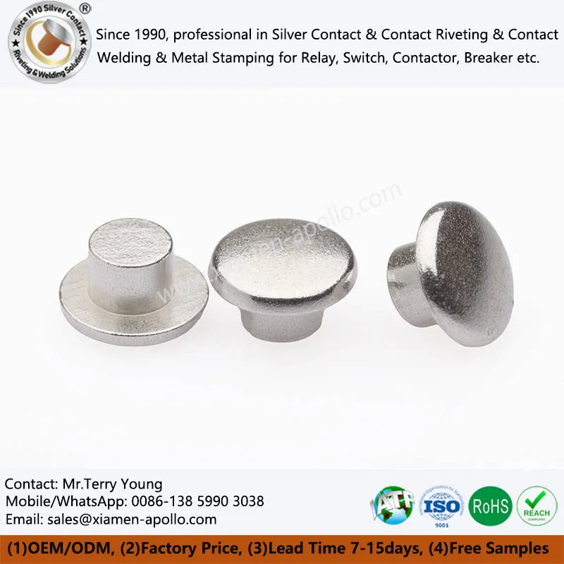 Solid Silver Contact Rivet Solid Silver Contact Rivet