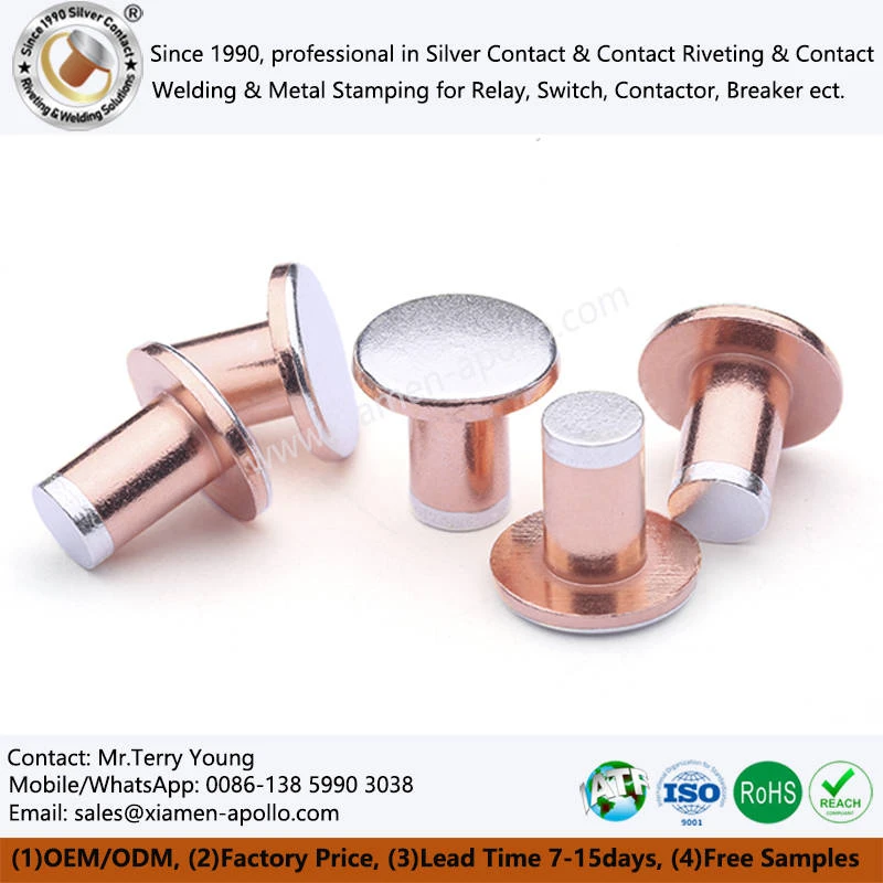 Electrical Trimetal Rivet Contacts Electrical Trimetal Rivet Contacts