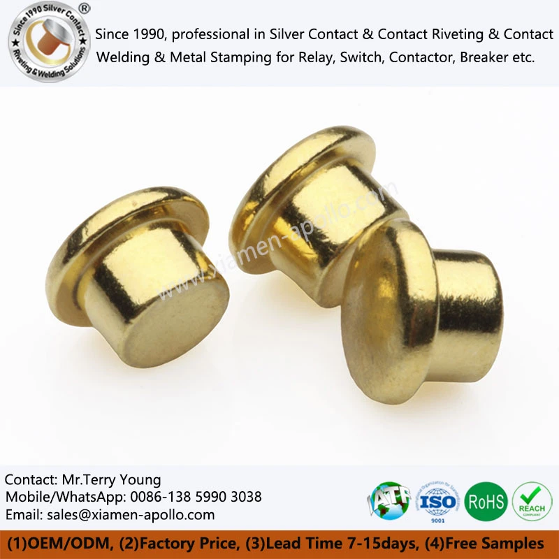 Gold Plating Copper Rivets Gold Plating Copper Rivets