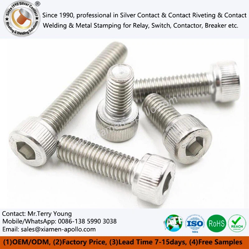 M6 Hexagon Socket Head Screw 304 Stainless Steel Knurling