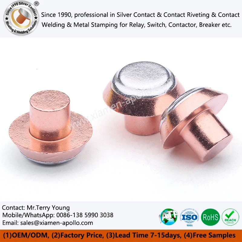 Bimetal Contact Rivets for Magnetic Latching Relay Bimetal Contact Rivets for Magnetic Latching Relay