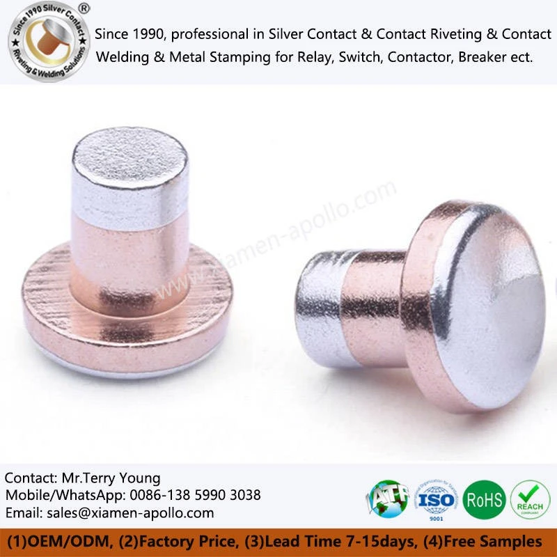 AgCuAg Tri-metal Contact Rivets AgCuAg Tri-metal Contact Rivets